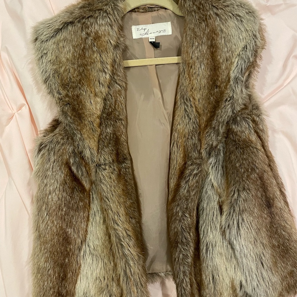 Vintage Havana Brown Fur Vest